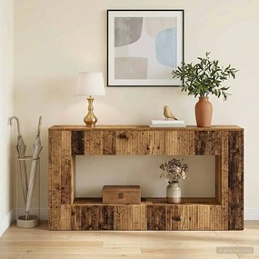 vidaXL Τραπέζι κονσόλας Ριγέ Παλιό ξύλο 155 x 29 x 74 εκ.