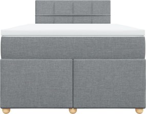 vidaXL Κρεβάτι Boxspring με Στρώμα Ανοιχτό Γκρι 120x200 εκ. Υφασμάτινο