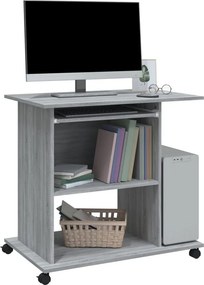 vidaXL Γραφείο Υπολογιστή Γκρι Sonoma 80x50x75 εκ. Επεξεργασμένο Ξύλο