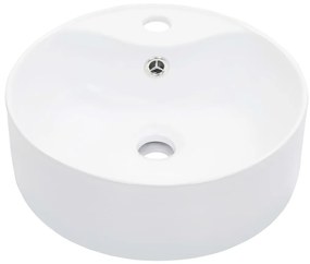 vidaXL Νιπτήρας με Οπή Υπερχείλισης Λευκός 36 x 13 εκ. Κεραμικός