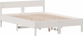 vidaXL Σκελετός Κρεβ. Χωρίς Στρώμα Λευκό 140x190 εκ Μασίφ Πεύκο