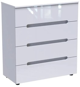Συρταριέρα Afina mdf-μελαμίνη σε λευκή glossy απόχρωση 90x44x101 εκ. 90x43x101 εκ.