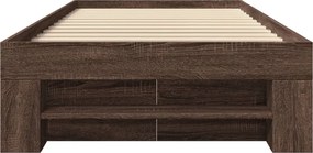 vidaXL Πλαίσιο Κρεβατιού Χωρ. Στρώμα Καφέ Δρυς 75x190εκ Επεξ. Ξύλο