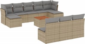 vidaXL Patio Sofa Set 10-θέσια Μίξη μπεζ και ανοιχτό γκρι