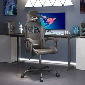 VidaXL Καρέκλα Gaming Μαύρο/Γκρι από Συνθετικό Δέρμα