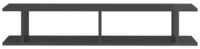 Ραφιέρες Τοίχου 2 τεμ. Γυαλιστερό Γκρι 105x18x20 εκ Μοριοσανίδα - Γκρι