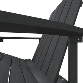 Καρέκλα Κήπου Adirondack Ανθρακί από HDPE - Ανθρακί