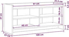 vidaXL Ντουλάπι TV 100 x 33 x 47 εκ Sonoma Δρυς Επεξεργασμένο Ξύλο