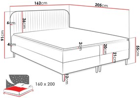 Επενδυμένο κρεβάτι Box Best I-Portokali-160 x 200