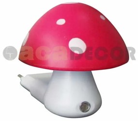 Παιδικό φωτάκι νυκτός LED μανιτάρι με αισθητήρα 846LED4S ACA-846LED4SP-Ροζ 846LED4SP