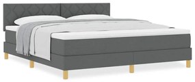 vidaXL Κρεβάτι box spring με στρώμα Σκούρο γκρι 180 x 200 cm ύφασμα