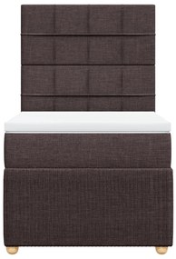 vidaXL Κρεβάτι Boxspring με Στρώμα Σκούρο Καφέ 80x200 εκ. Υφασμάτινο