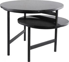 ΤΡΑΠΕΖΆΚΙΑ ΣΑΛΟΝΙΟΎ PTMD SIDETABLE WAZE MARBLETABLETOP BLACK 60 CM B-K
