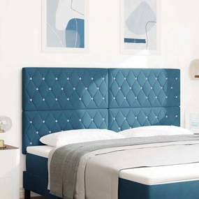 vidaXL Βελούδινο Κεφαλάρι Argyle Σκούρο Μπλε 180 cm Βελούδο