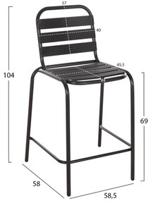 Σετ Κήπου Μπάρ LAURA 3 τεμ Μαύρο Μέταλλο &amp; Αλουμίνιο