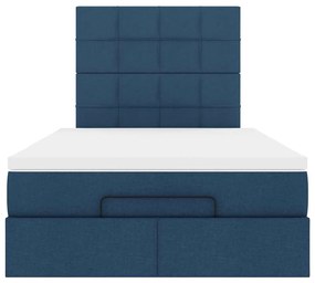 vidaXL Οθωμανικό κρεβάτι με στρώμα μπλε 120x200cm ύφασμα