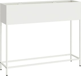 vidaXL Υψωμένη Γλάστρα Κήπου Λευκό 100 x 26 x 82 εκ Ατσάλι