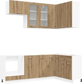 vidaXL Μονάδα κουζίνας LYON 8 pcs Artisan Δρυς Επεξεργασμένο Ξύλο