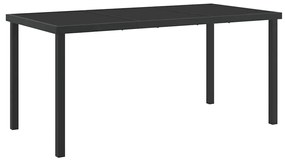 vidaXL Σέτ φαγητού για κήπο με μαξιλάρι 5 pcs Μαύρο Πολυ ράταν
