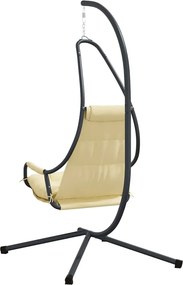 vidaXL Κρεμαστή καρέκλα αυγό Μπεζ 94 x 107 x 196,5 εκ. Ατσάλι