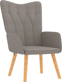 vidaXL Πολυθρόνα Relax Taupe Υφασμάτινη με Σκαμπό