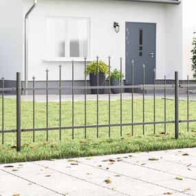 vidaXL Φράχτης Κήπου με Στέγη - Γκρι, 13.6 x 0.75 m, Χάλυβας
