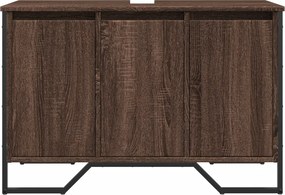 vidaXL Ντουλάπι Νιπτήρα Μπάνιου Καφέ Δρυς 91x35x60 εκ. Επεξ. Ξύλο