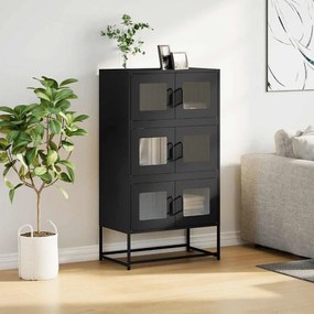 vidaXL Highboard Μαύρο 68x39x123 cm Χάλυβας