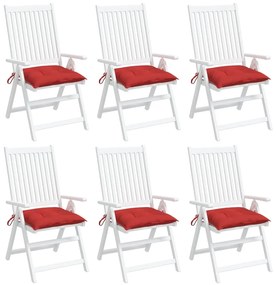 Μαξιλάρια Παλέτας Κήπου 6 τεμ. Κόκκινο 50x50x7εκ. Oxford Ύφασμα