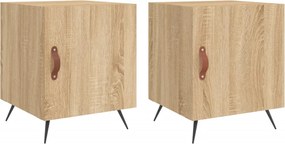 vidaXL Κομοδίνα 2 τεμ. Sonoma Δρυς 40 x 40 x 50 εκ. από Επεξεργ. Ξύλο