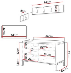 Σετ διαδρόμου Hartford F108, 84x44cm, 32 kg, Craft δρυς, Ταπισερί, Πλαστικοποιημένη μοριοσανίδα, Εντοιχισμένη, Τοίχου | Epipla1.gr