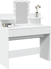 vidaXL Μπουντουάρ με LED Λευκό 100x40x130 εκ.