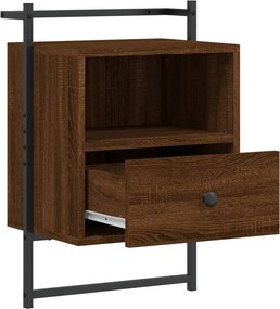 vidaXL Κομοδίνα Επιτοίχια 2 τεμ. Καφέ Δρυς 40x30x61 εκ. Επεξ. Ξύλο