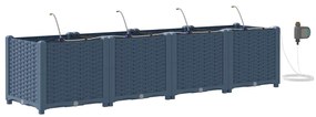 vidaXL Ζαρντινιέρες κήπου Γκρι 160 x 40 x 37.5 cm Ατσάλι