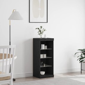 vidaXL Μπουφές με LED Φώτα Μαύρη Δρυς 41x37x100 εκ