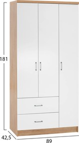 ΝΤΟΥΛΑΠΑ 3ΦΥΛΛΗ ME 2 ΣΥΡΤΑΡΙΑ CAESAR HM340.06 SONAMA - ΛΕΥΚO 89x42,5x181 εκ.