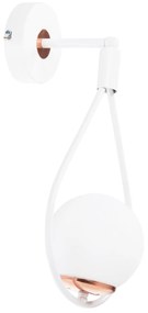 WALL SCONCE HANGING DROP WHITE WITH WHITE GLOBE 22x20x43Hcm. 22x20x43 εκ.