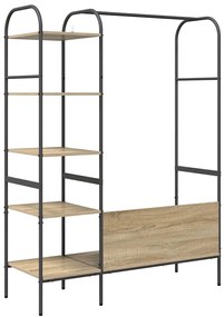 vidaXL Ράφι Ρούχων με ράφι Καφέ 120 x 44 x 160 εκ Επεξεργασμένο ξύλο
