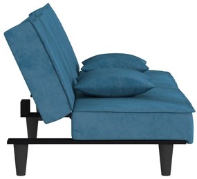 vidaXL Καναπές Κρεβάτι Μπλε Βελούδινος
