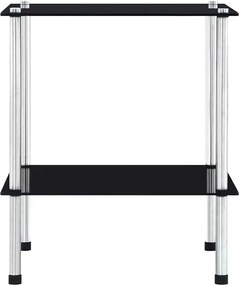 vidaXL Ραφιέρα 2 Επιπέδων Μαύρη 40 x 40 x 47 εκ. από Ψημένο Γυαλί