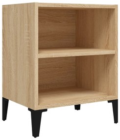 vidaXL Κομοδίνο Sonoma Δρυς 40 x 30 x 50 εκ. με Μεταλλικά Πόδια