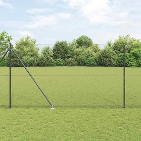 vidaXL Φράχτης με Στήλες. Γκρι 1.6 x 10 m Ατσάλι με επικάλυψη PVC
