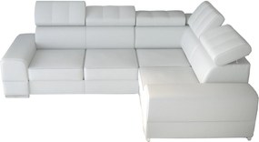 Γωνιακός καναπές Fred II Eco LTHR-Leuko-Δεξιά - 285.00Χ210.00Χ95.00cm