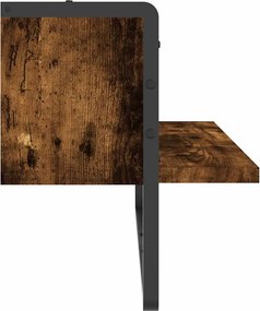 vidaXL Ράφι Τοίχου με Μπάρα Καπνιστή Δρυς 65x25x30 εκ.