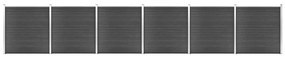Σετ Πάνελ Περίφραξης Μαύρο 1045 x 186 εκ. από WPC - Μαύρο