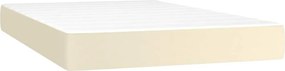 VidaXL Κρεβάτι Boxspring με Στρώμα Κρεμ 120x200εκ. από Συνθετικό Δέρμα
