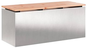 vidaXL Παγκάκι κήπου Ασημί 100 x 40 x 43 εκ Ανοξείδωτο ατσάλι