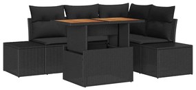 vidaXL Σετ Καναπέ Κήπου με μαξιλάρι 5 pcs Μαύρο, Καφέ 100 x 55 x 73 εκ