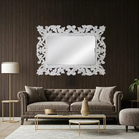 Artekko Mirroki Ξύλινος Λευκός Σκαλιστός Καθρέπτης Τοίχου (120x90)cm - 667-4013-A - 667-4013-A