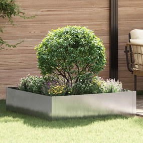 vidaXL Περίγραμμα γκαζόν 100 x 100 x 35 cm Ατσάλι Ασημί